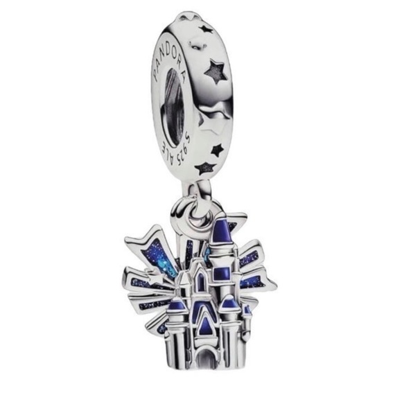 Pandora Disney Parks Castle Fireworks Double Dangle Charm - Picture 1 of 5